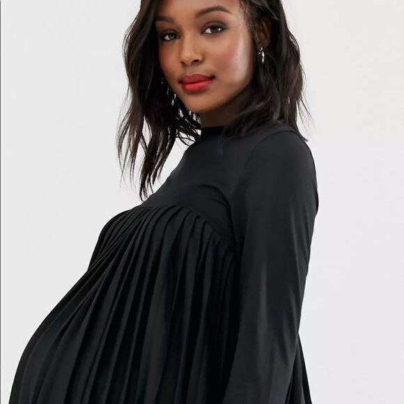 ASOS DESIGN Maternity pleated smock dress-4 NWT - Picture 2 of 11